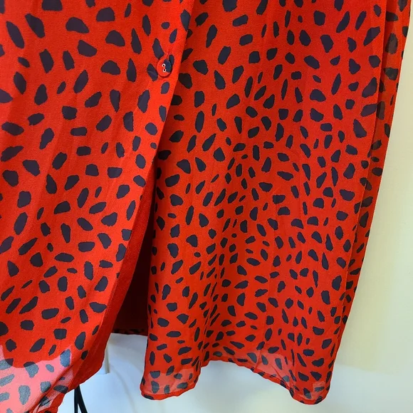 Final ❤️ Emily in Paris En Saison Paris Red Black Polkadot Retro Dress - Picture 6 of 10